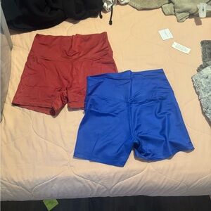 Aerie Red and Blue Bike Shorts